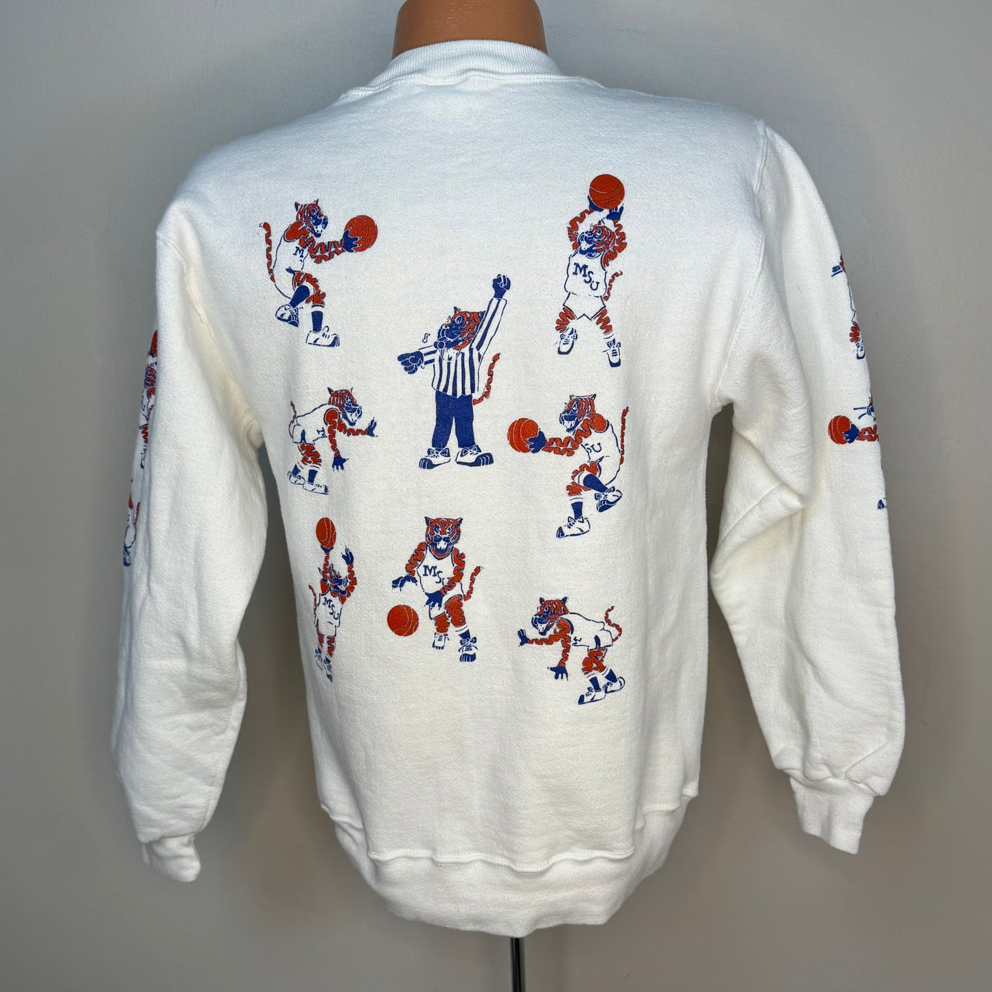 1980s Memphis State University Tigers Basketball Sweatshirt, MSU, All Over Print, Jansport Size M