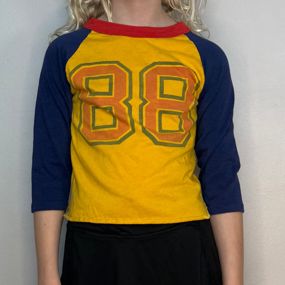 1980s Kids' Sporty Long Sleeve T-Shirt, Active Knits Size Youth 6/7, No 88