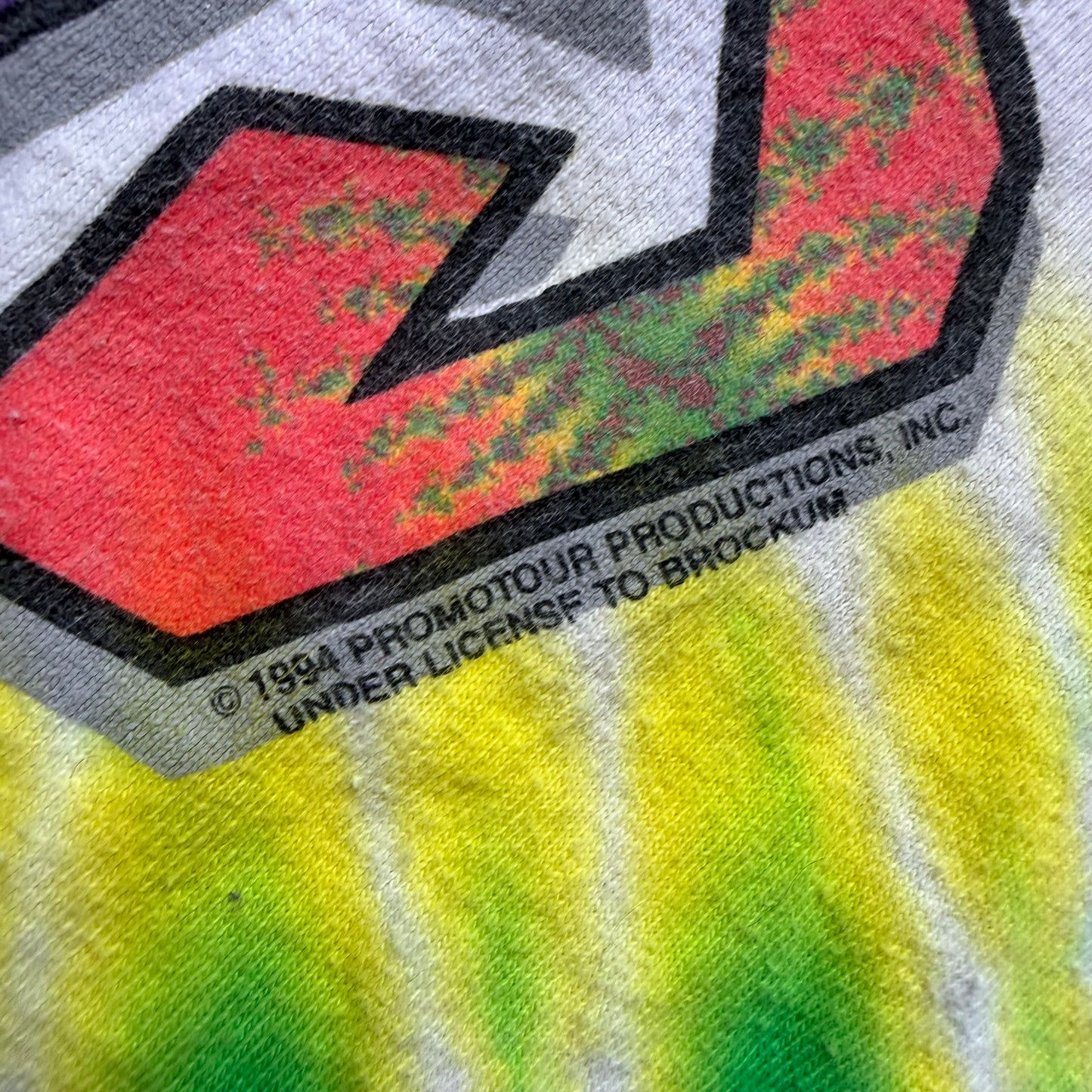 1990s Rolling Stones Concert T-Shirt, Acid Trip Tongue, Rainbow Tie Dye, Liquid Blue Size XL
