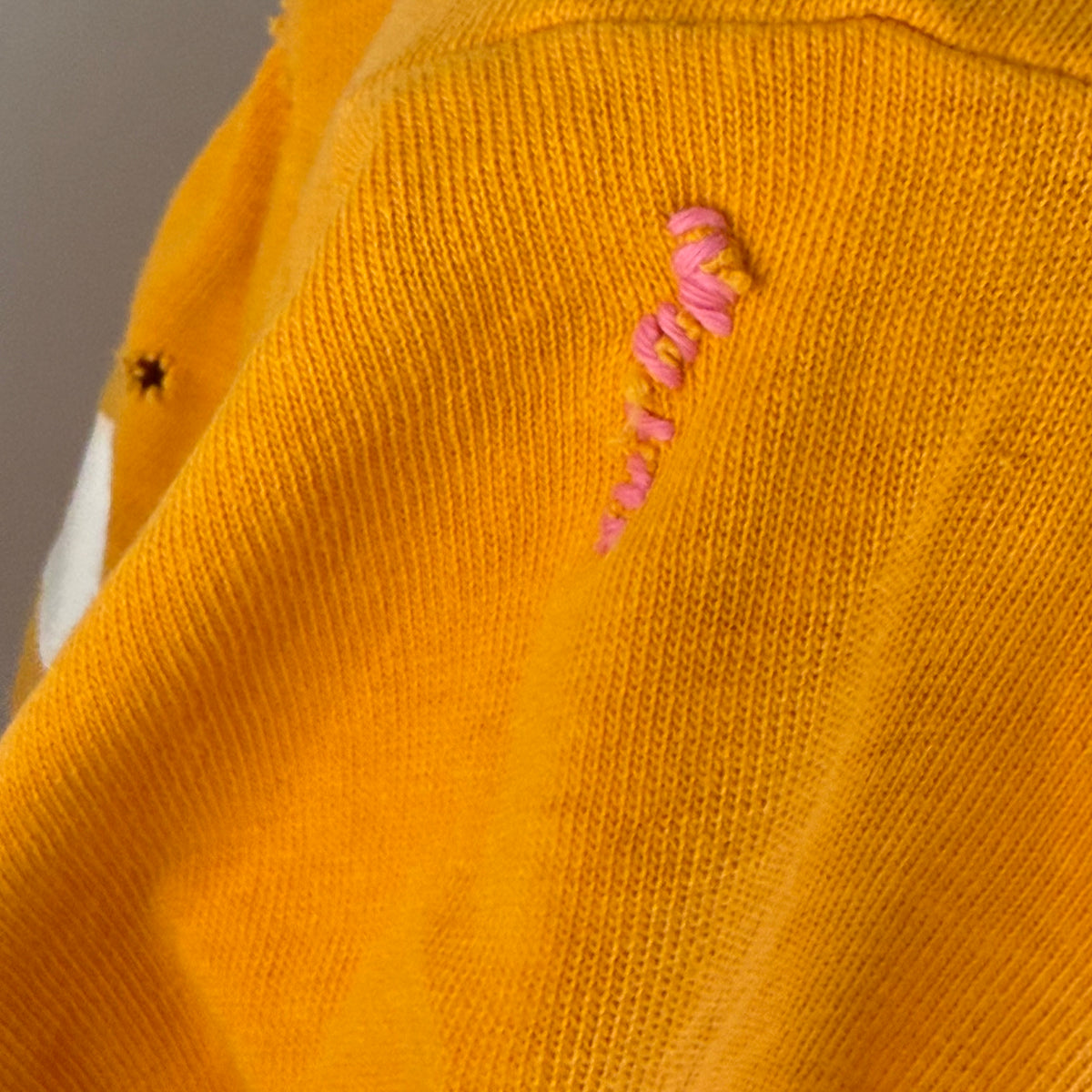 1960s Orange Cotton Jersey, Russell Athletic Size Large, No 22, Distressed