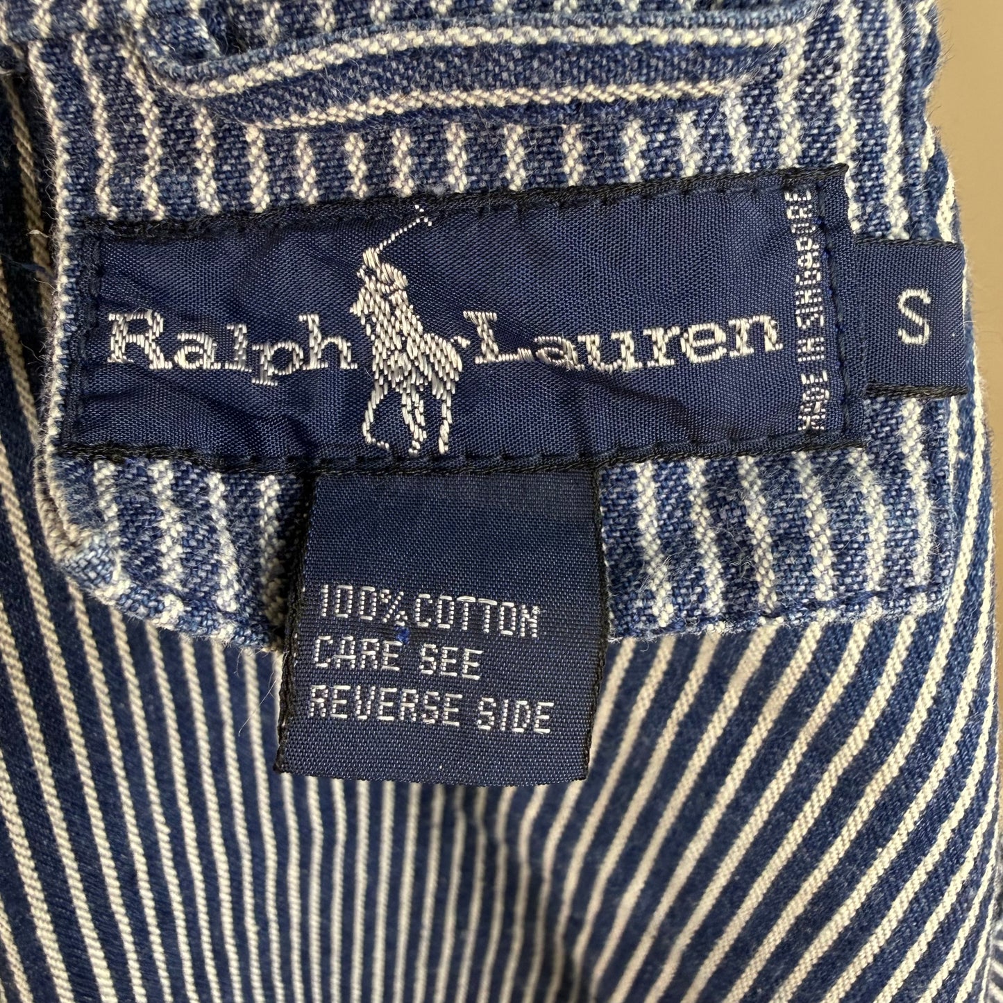 1990s Hickory Stripe Denim Jacket, Ralph Lauren Size Small