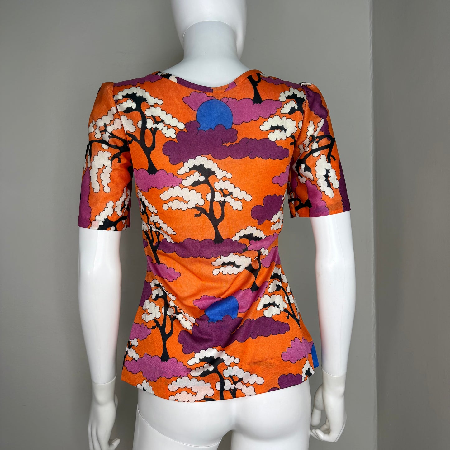 1970s Psychedelic Tree Print Women’s T-Shirt, Size X-Small