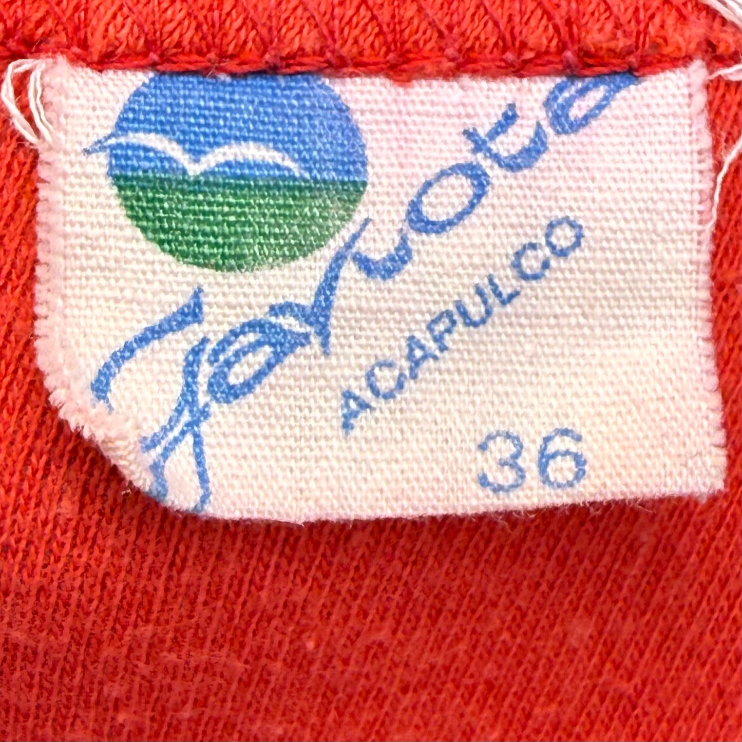 1970s Acapulco Princess T-Shirt, Gaviota Size Small, Red Femme Cut Baby Doll Tee, Mexico Resort Hotel