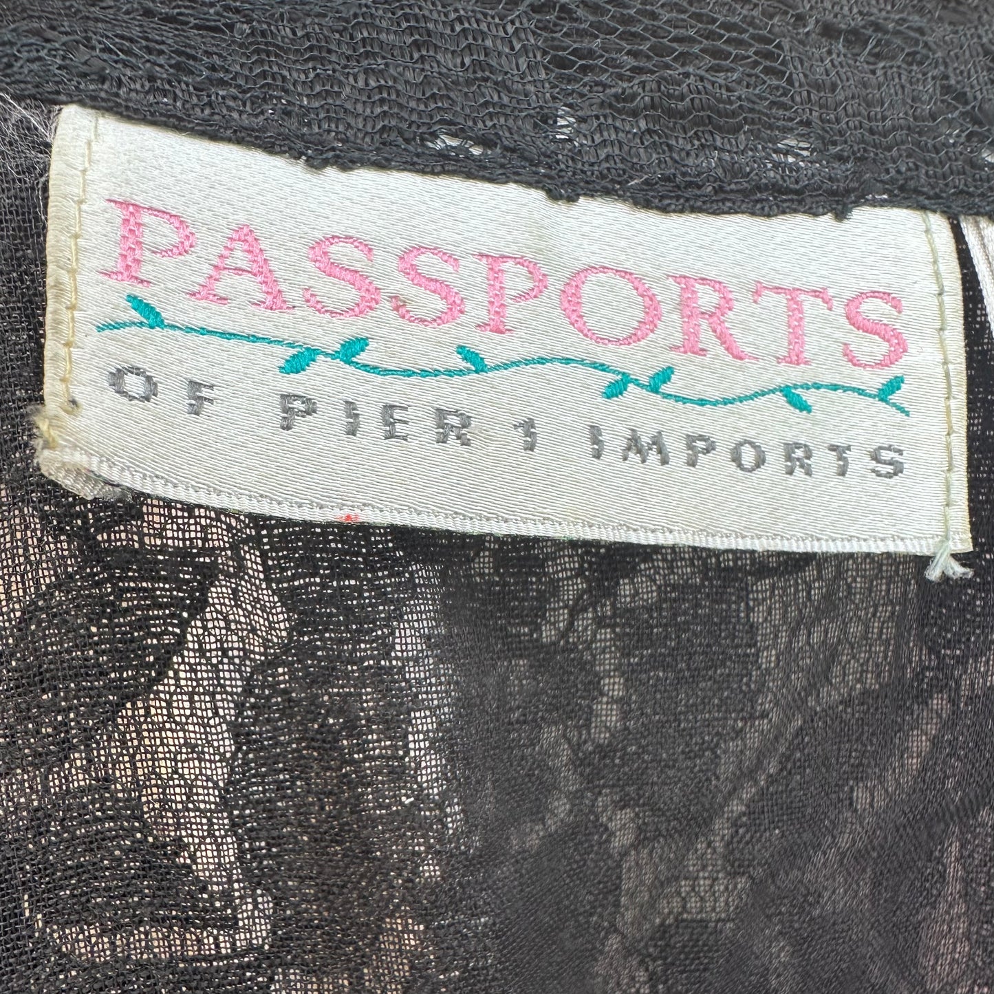 1990s Black Lace Drop Waist Dress, Passports of Pier 1 Imports Size Medium, 90s does 20s, Whimsy Goth