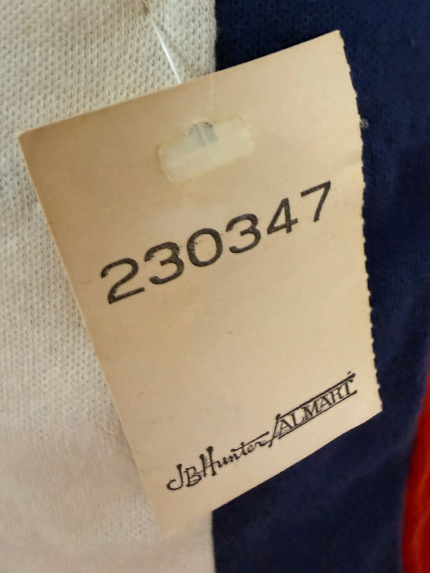 1970s/80s Blue Knit Top and Shorts Set with Red and White Stripes, Size XS-Small, Deadstock