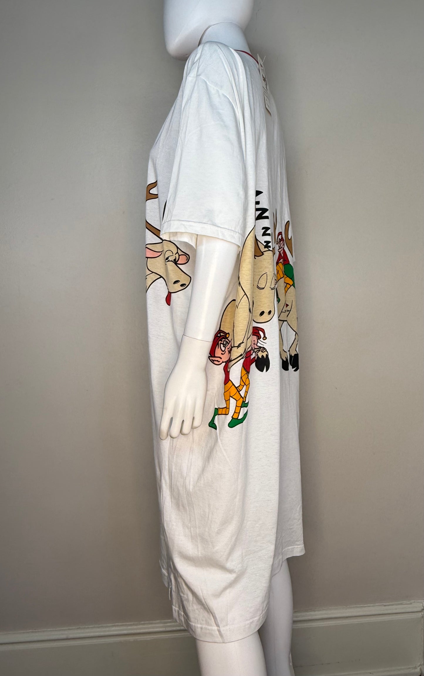 1990s Christmas T-Shirt Nightgown, Santa Jama, Oh What A Night, Santa Claus Nite Shirt, One Size