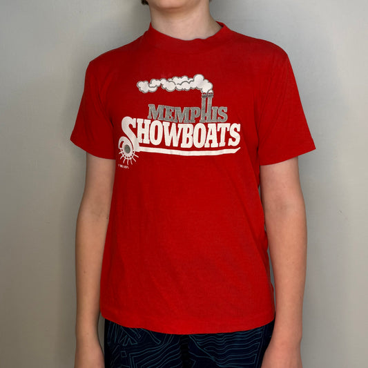 1980s Memphis Showboats T-Shirt, Logo 7 Size Youth Large