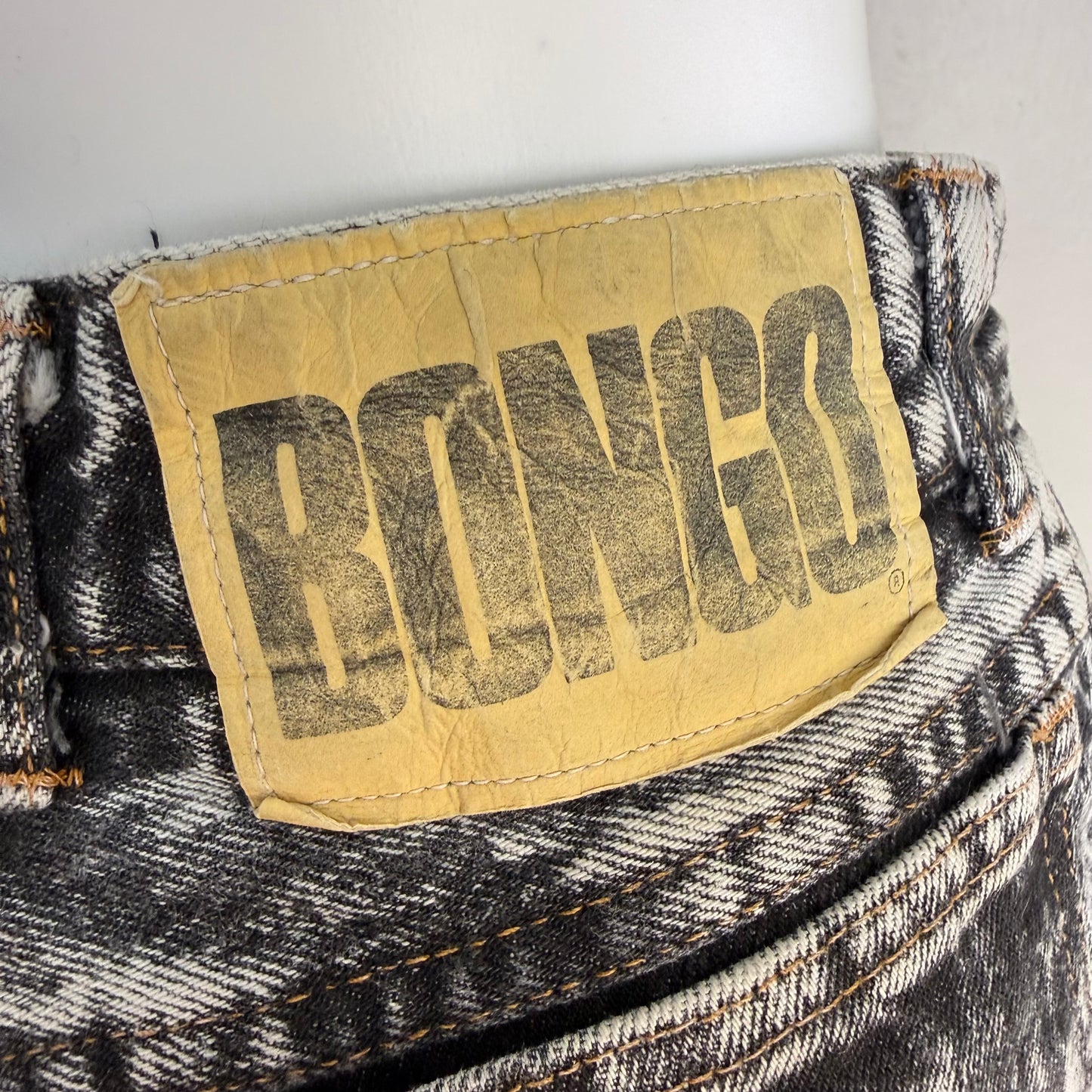 1980s Women's Black Acid Wash Jeans, High Rise Cut Off Shorts, Bongo, 26" Waist