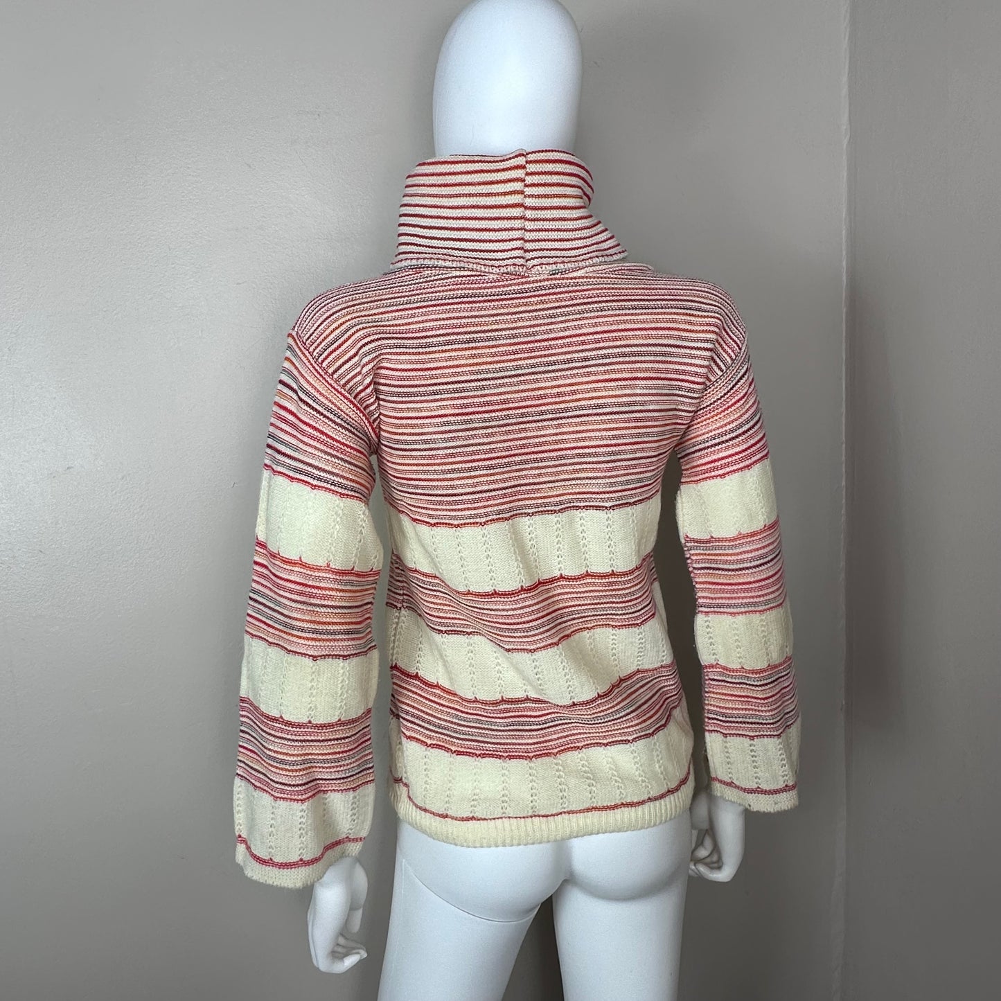 1970s Striped Turtleneck Sweater, Size Small