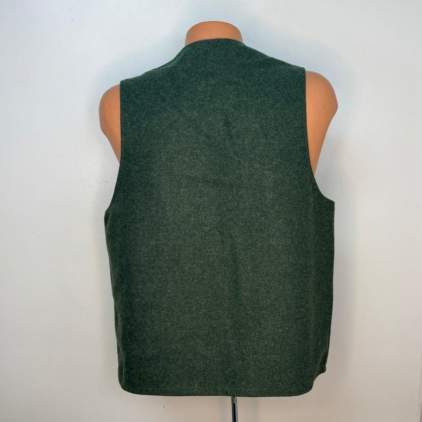 1990s Filson Green Wool Vest, Style 20, C.C. Filson Co Size 42