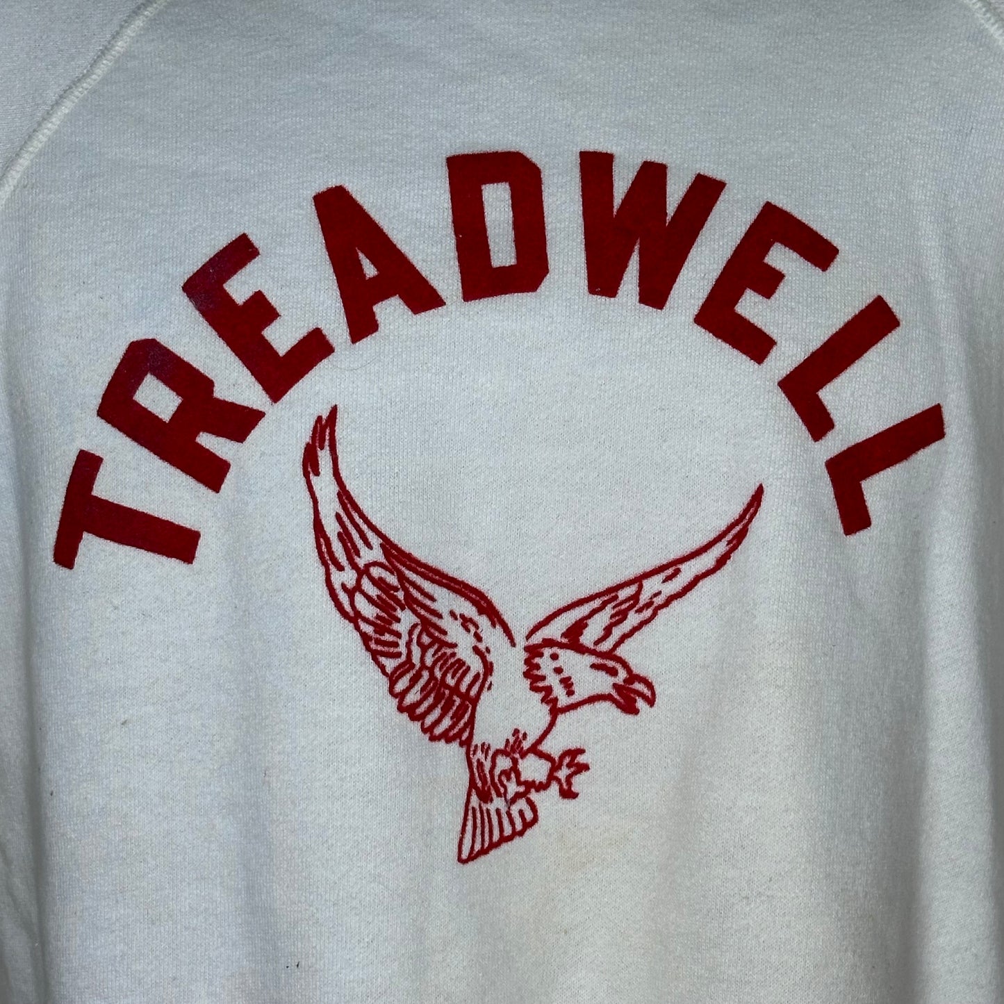 1950s Treadwell High School Eagles Sweatshirt, Champion Knitwear Size M/L, Running Man, Flocked, Memphis