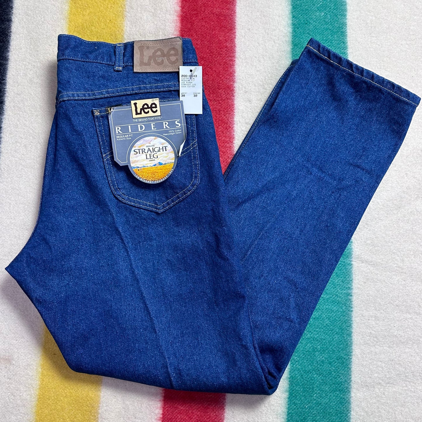 1990s Lee Riders Blue Jeans, 36.5"x32", Deadstock with Tags