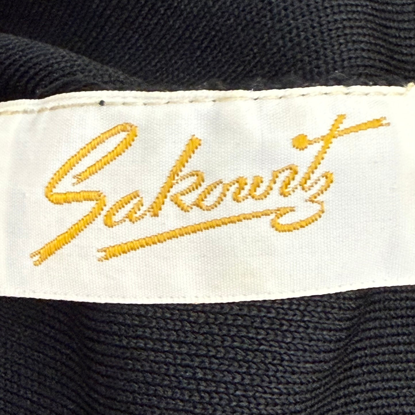 1970s Hand Painted Black Knitwear Set, Marilyn for Ninotchka Size Small, Sakowitz, Yellow Rose, Turtleneck Sweater, Maxi Skirt