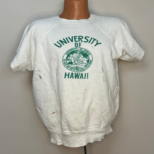 1960s University of Hawaii Sweatshirt, Distressed, Size Large-XL