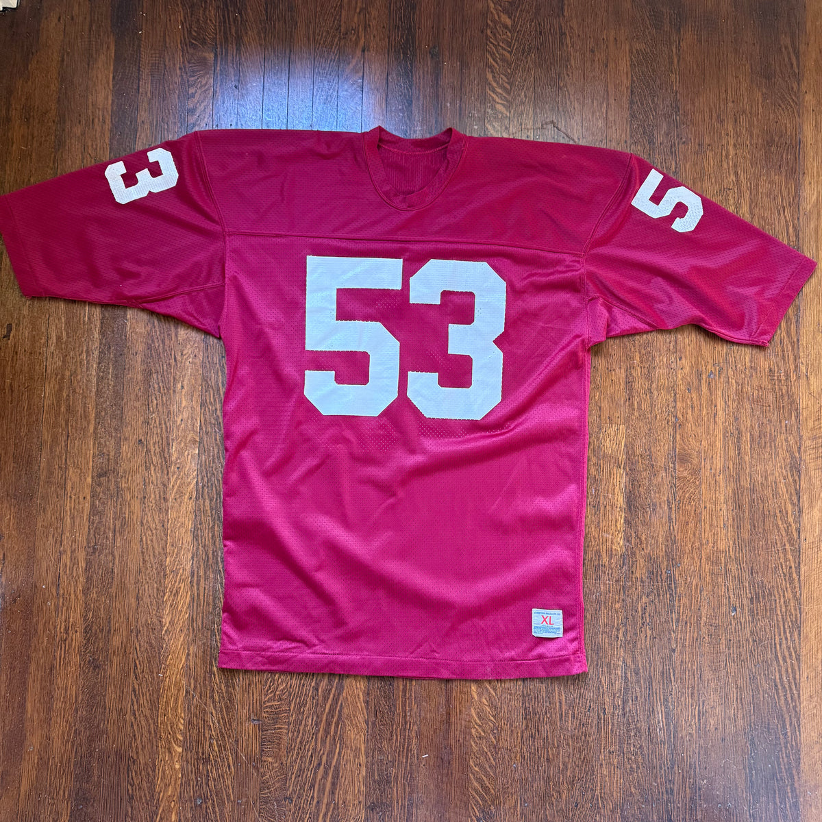 1970s Maroon Mesh Jersey, Champion Products Size XL, No. 53