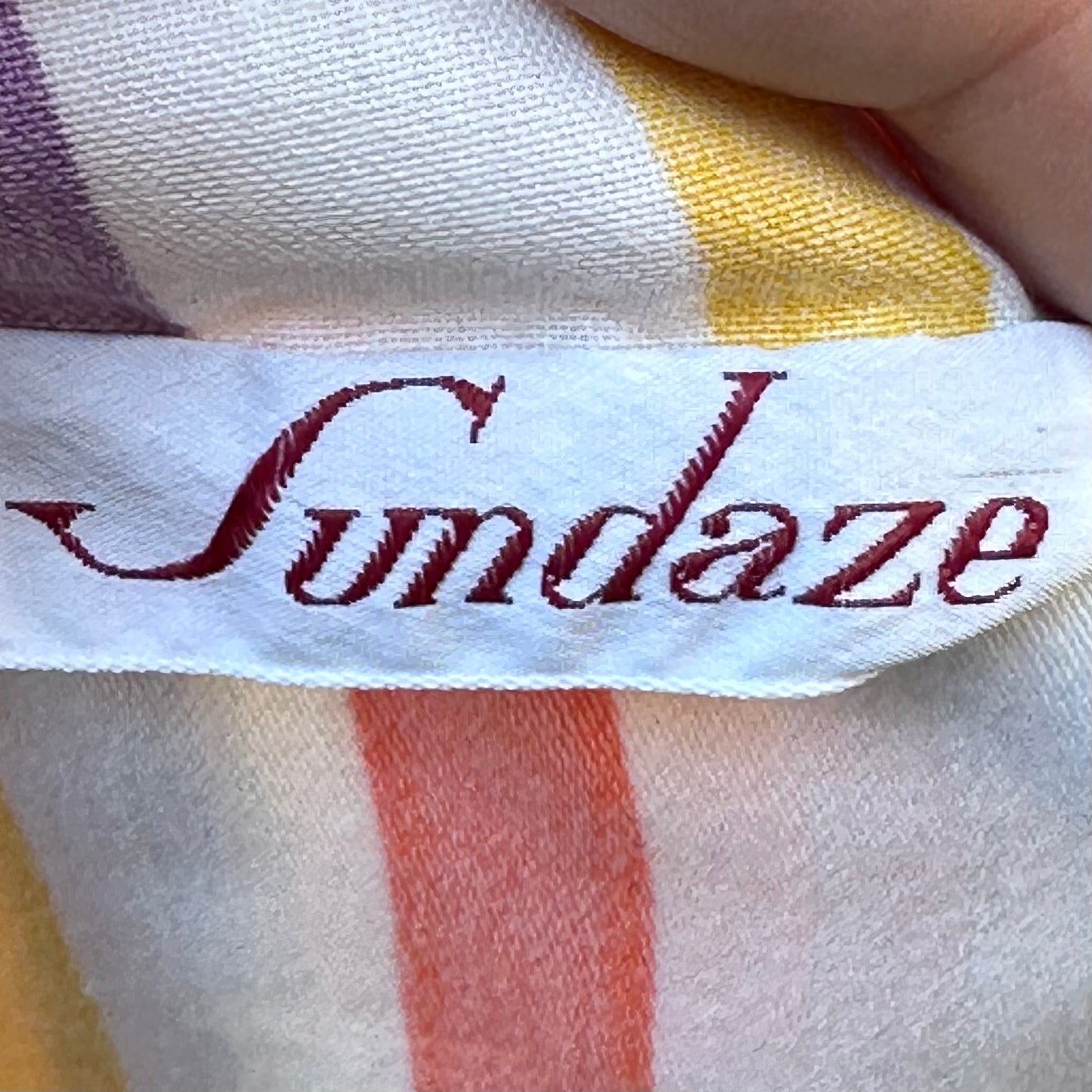 1970s/1980s Rainbow Stripe Cotton Robe with Hood, Sundaze Size Small-Medium