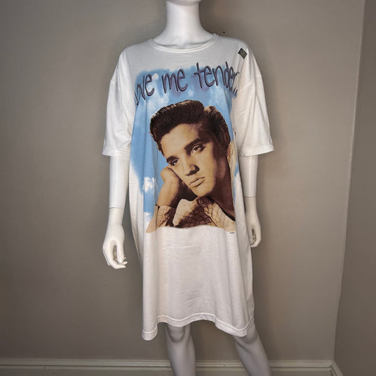 1990s Elvis Presley Love Me Tender Nightgown, T-shirt Dress, Gaziani Size One Size Fits Most, EPE Signature Product, New/Unworn