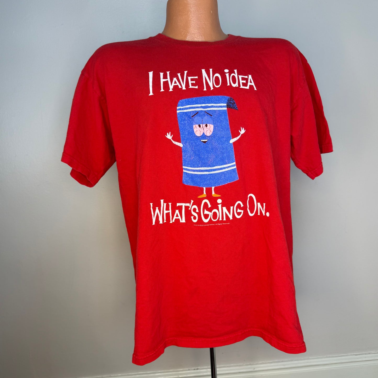 Y2K South Park Towelie T-Shirt, I Have No Idea What’s Going On, 2003 Comedy Central, Gildan Size Large