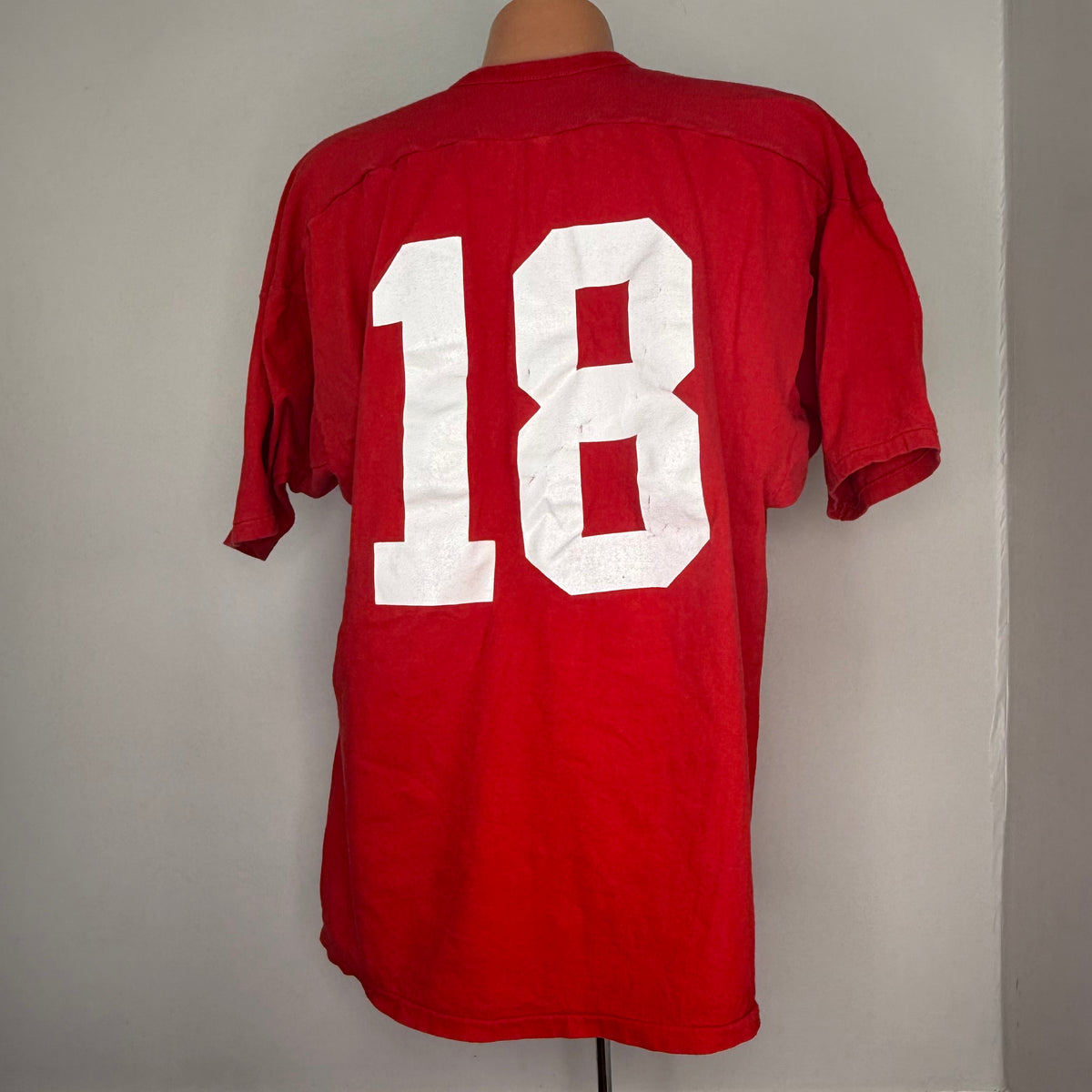 1970s Red Cotton Jersey, Size XL, No. 18