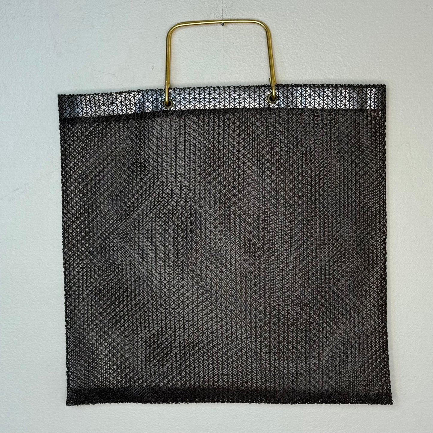 1970s Brown Plastic Tote Bag, Festival Spain, Polyethylene with Metal Handles