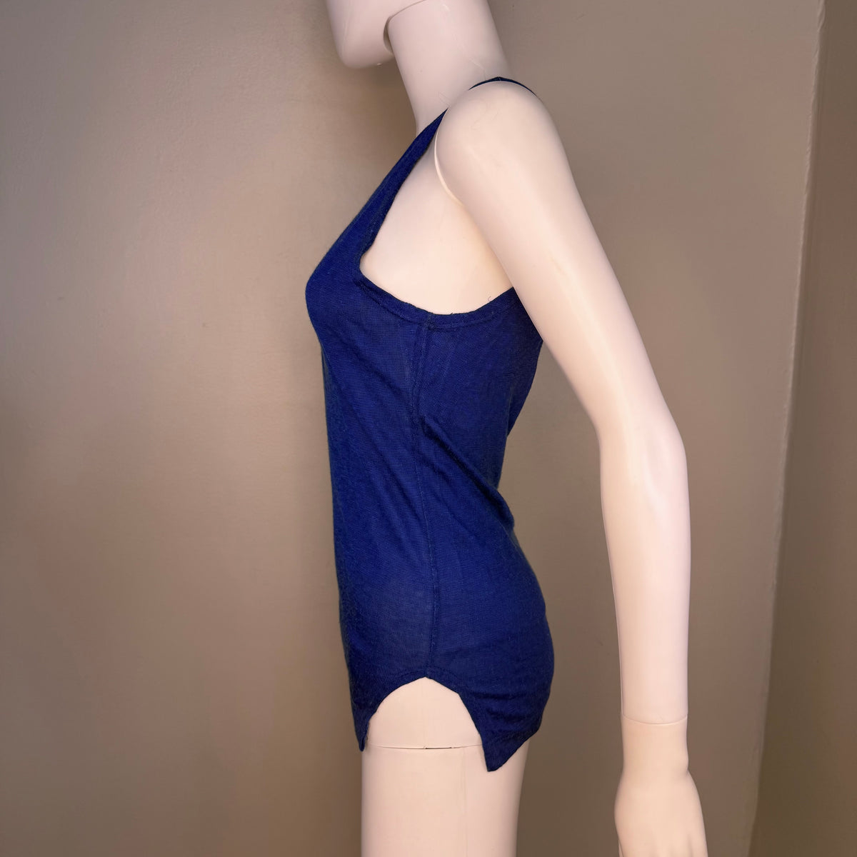 1940s Blue Durene Basketball Jersey, York Arms Co Sporting Goods Size XS, Felt No 7
