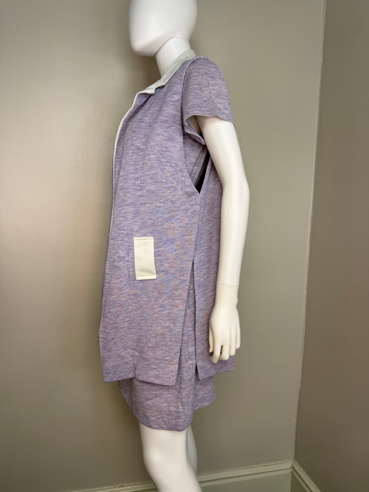 1960s/70s Lavender Dress and Vest Set, Size Large