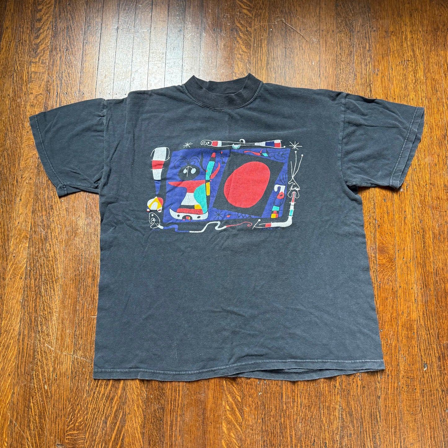 1990s Joan Miro Art T-shirt, La Femme Au Miroir, Size Large