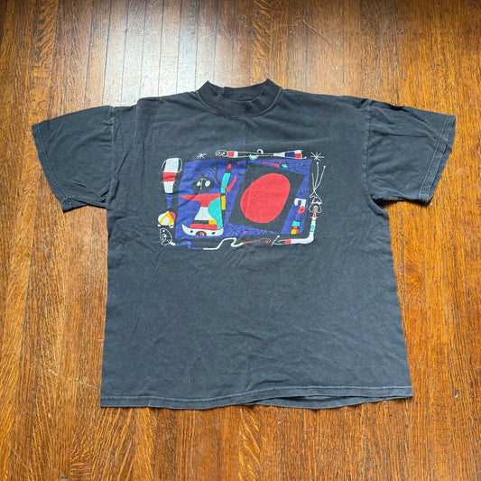 1990s Joan Miro Art T-shirt, La Femme Au Miroir, Size Large