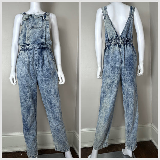1980s Acid Wash Denim Overalls, Dreams Size Medium-Large