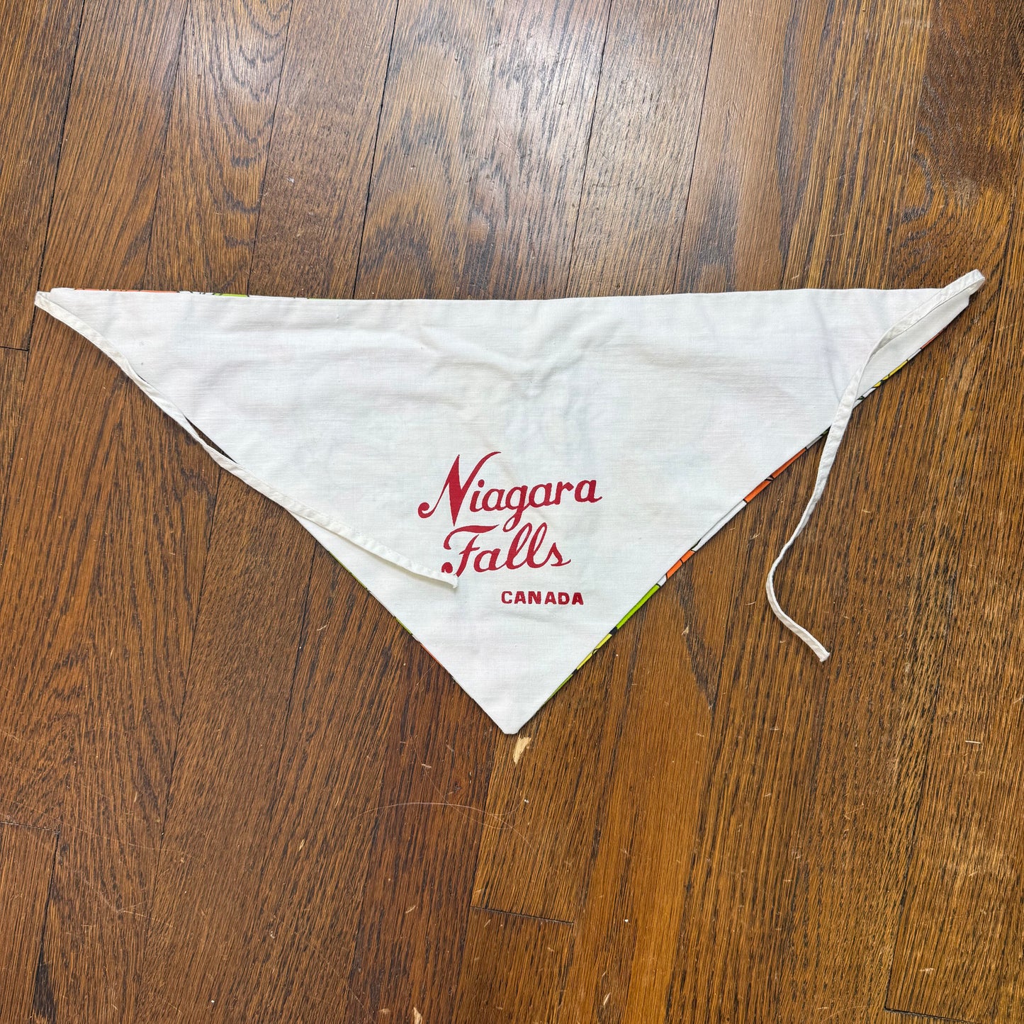 1960s Floral Head Scarf, Niagara Falls Canada Souvenir
