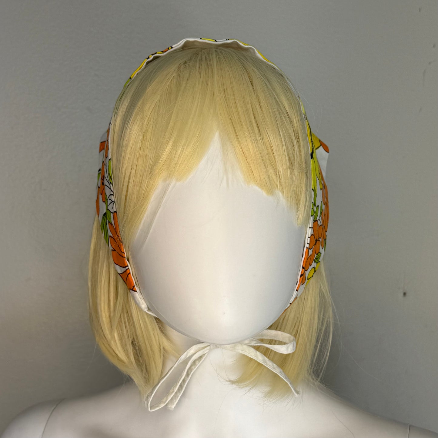 1960s Floral Head Scarf, Niagara Falls Canada Souvenir