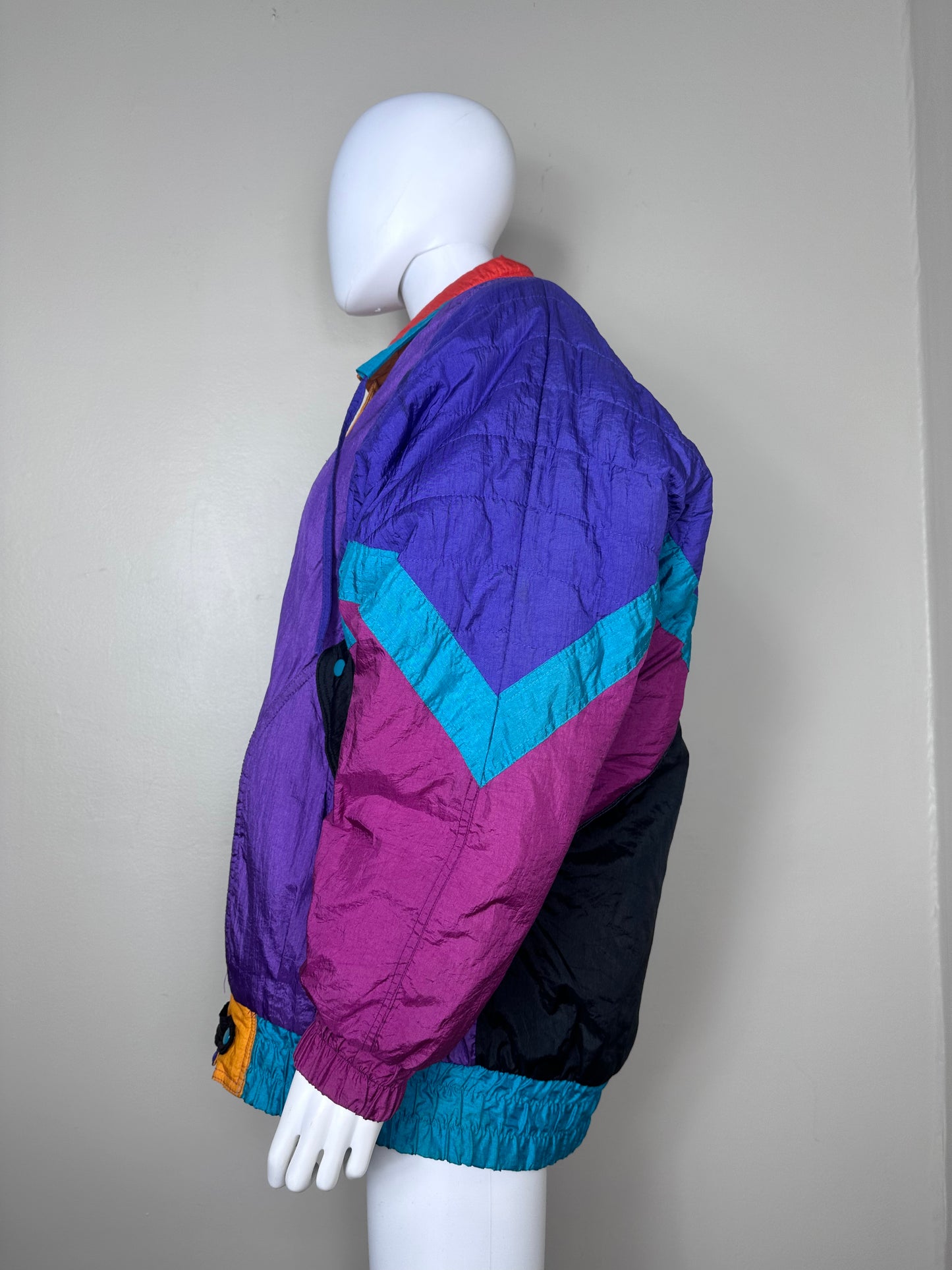 1980s/90s Bright Color Block Ski Coat, PA Originals Size XL