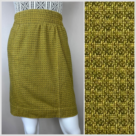 1990s Mustard Yellow Express Knit Skirt, Size XS-Small