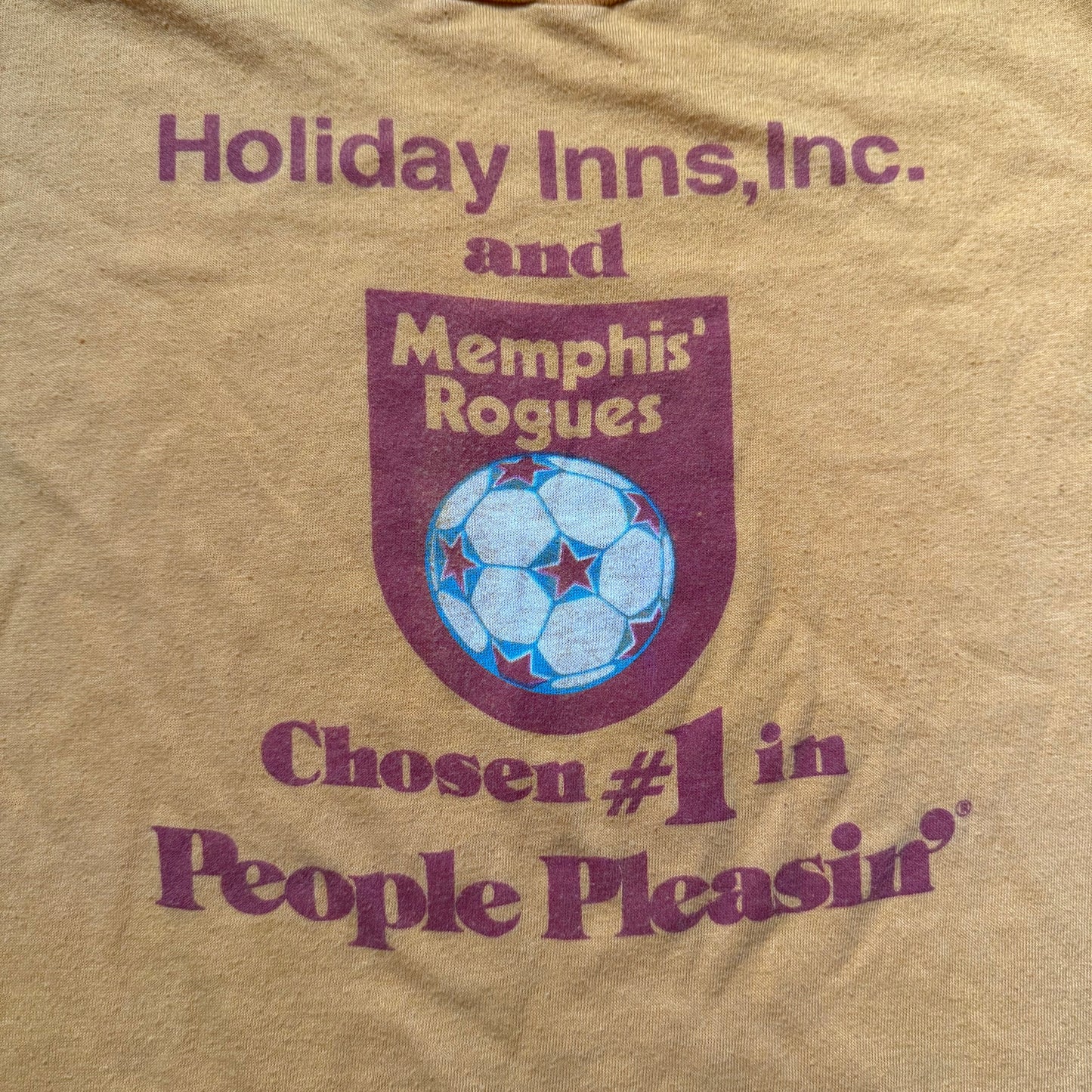 1980s Memphis Rogues Soccer T-Shirt, Holiday Inns Inc Chosen #1 in People Pleasin, Super Screen Stars Size Small