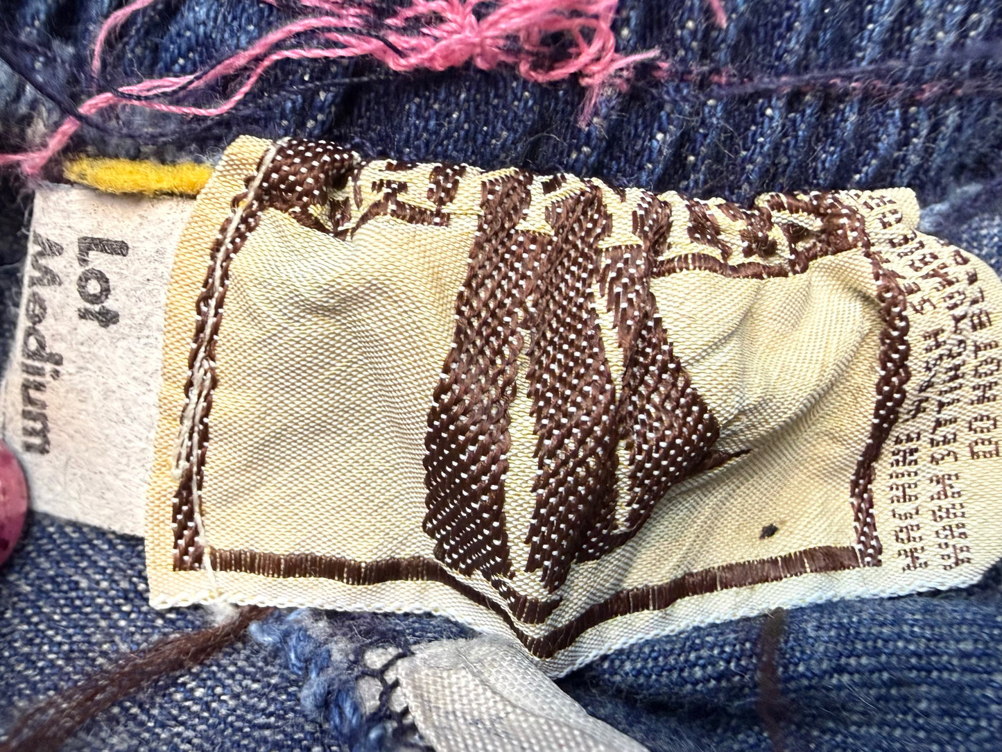 1970s High Waisted Denim Shorts with Rainbow Ribbon Trim, Happy Legs Size XS
