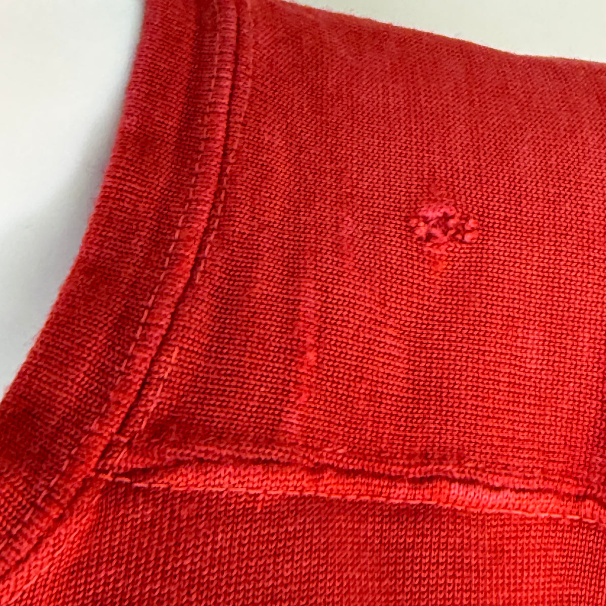 1960s Red Durene Jersey, Action-Tailored by Rawlings Size 44, No 28, Distressed