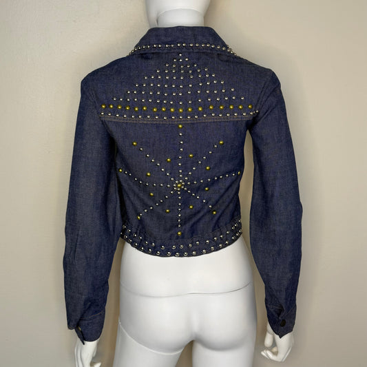 1970s Studded Denim Jacket, Size XXS