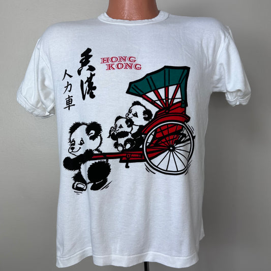 1980s Hong Kong Pandas Souvenir T-Shirt, Rambo Size M/L