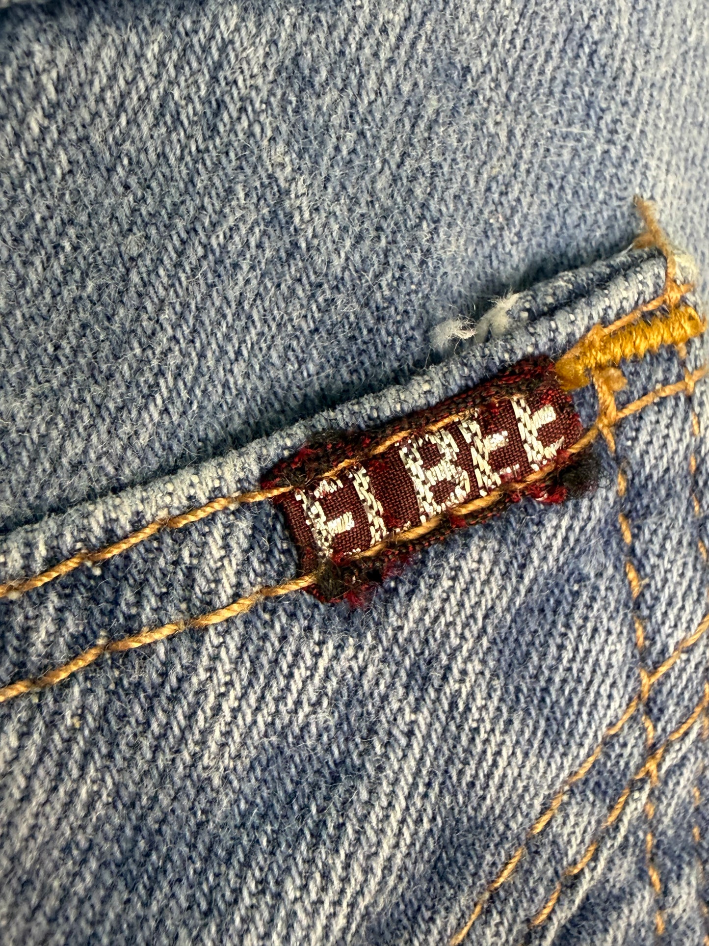 1970s/80s Blue Jeans, High Rise, Straight Leg, Elbee Size 0, 25"x30.5"