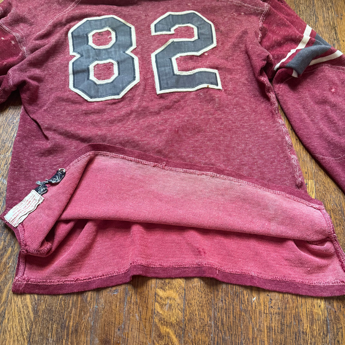 1930s/40s Maroon Rawlings Jersey, Size 42, Twill Appliqué No 82