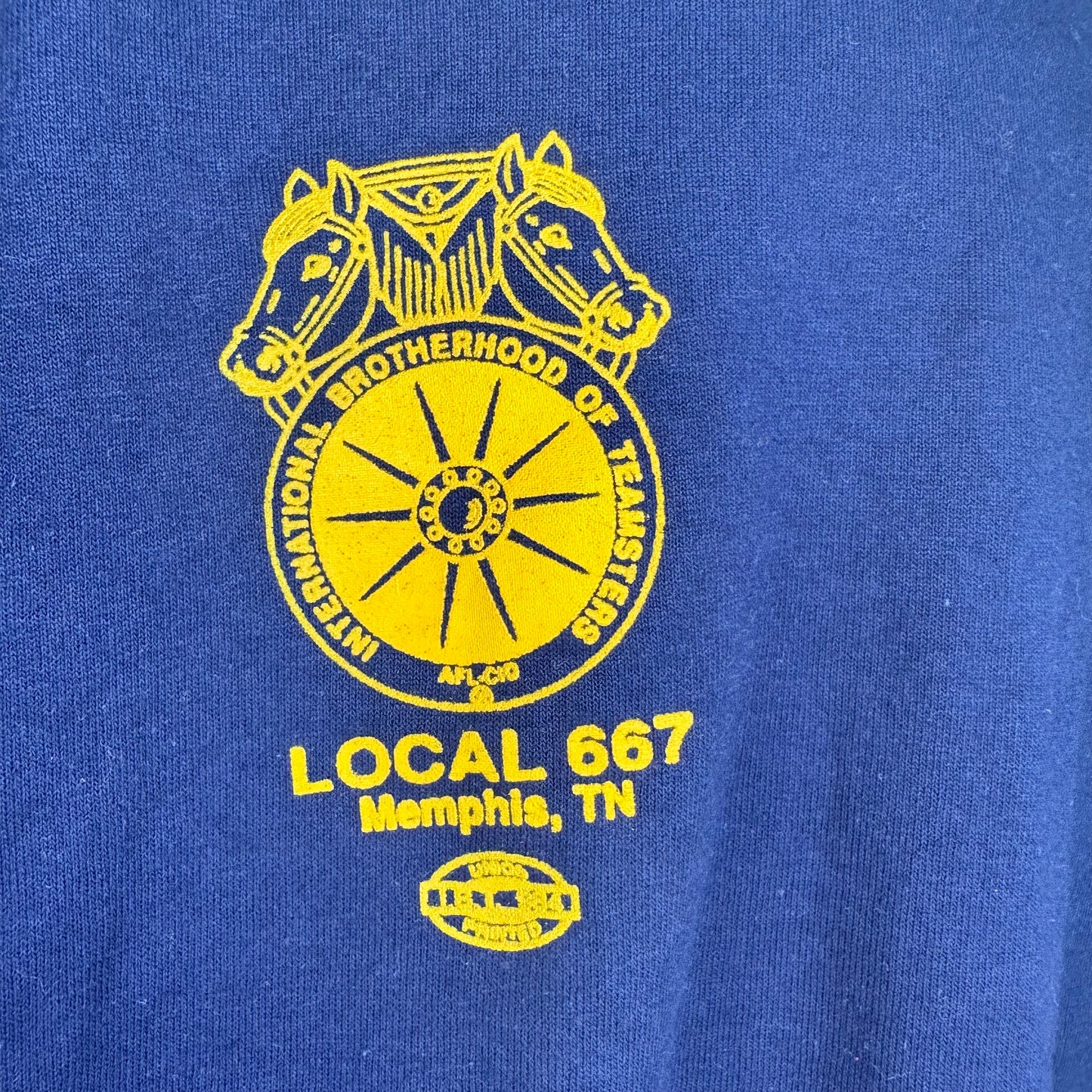 1990s Memphis Local 667 Teamsters T-Shirt, Oneita Pocket Tee Size X-Large