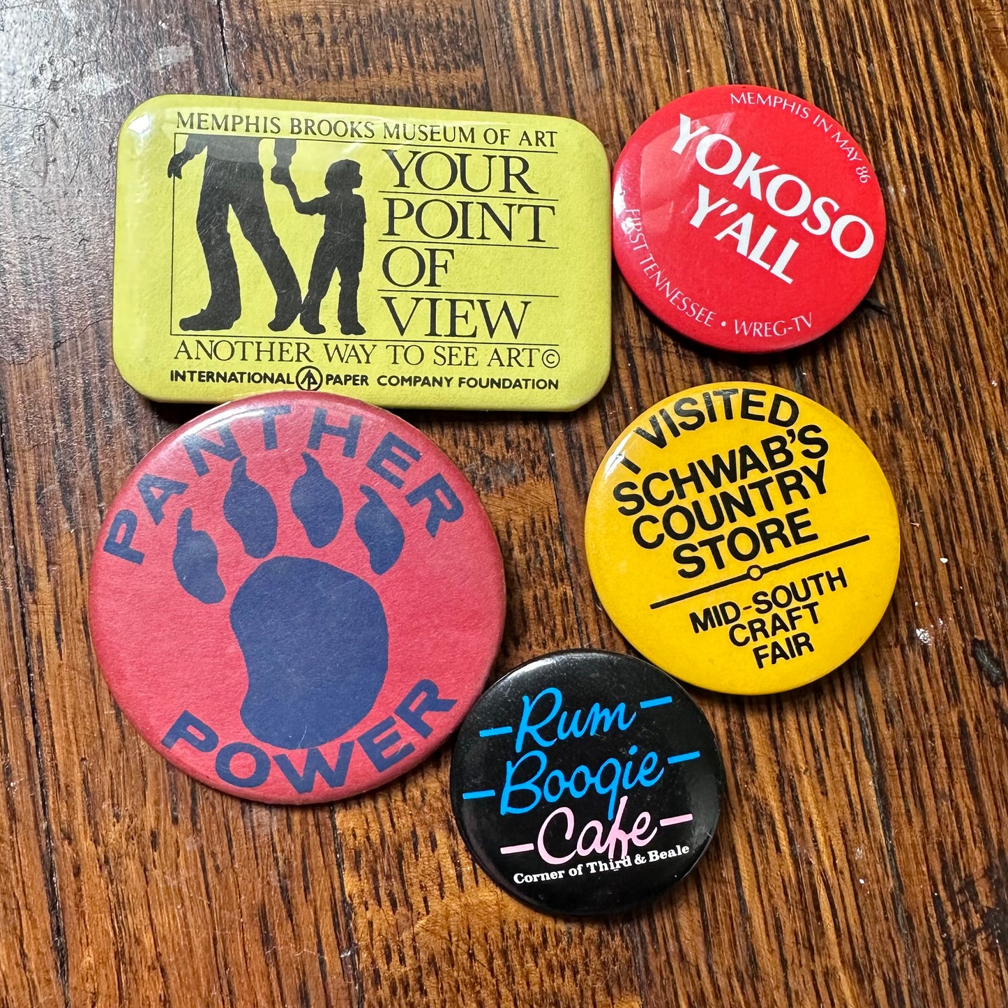 Lot of Vintage Memphis Pinback Buttons (Lot #4)