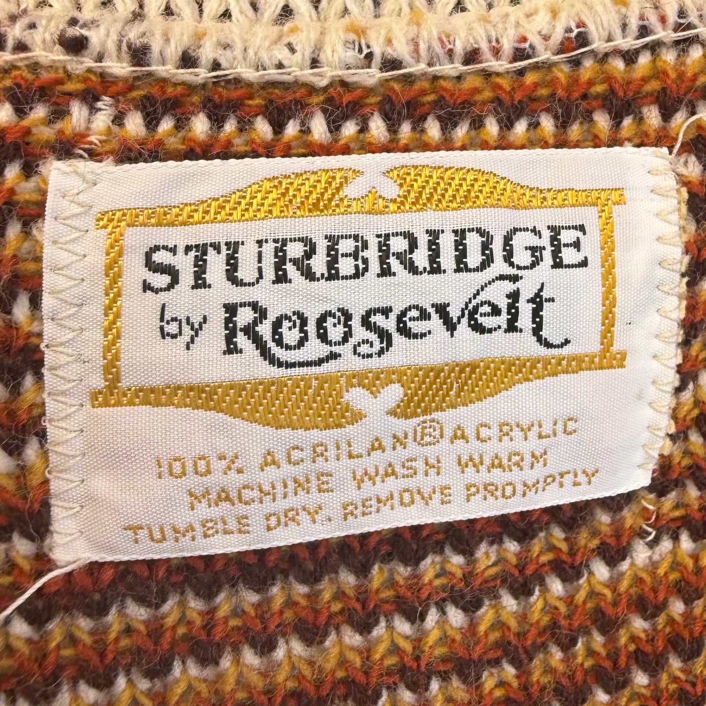 1970s Folk Art Knitted Cape, Sturbridge by Roosevelt, Open Sizing