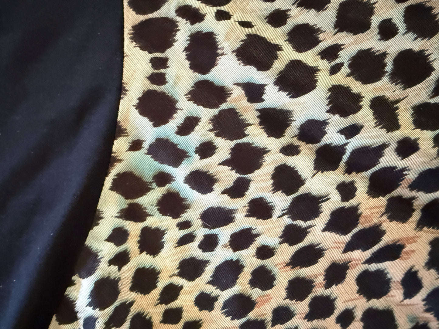 1970s Leopard Print Maxi Dress, Long Sleeve Turtleneck, Size Small, Curved Panel Skirt with Full Sweep