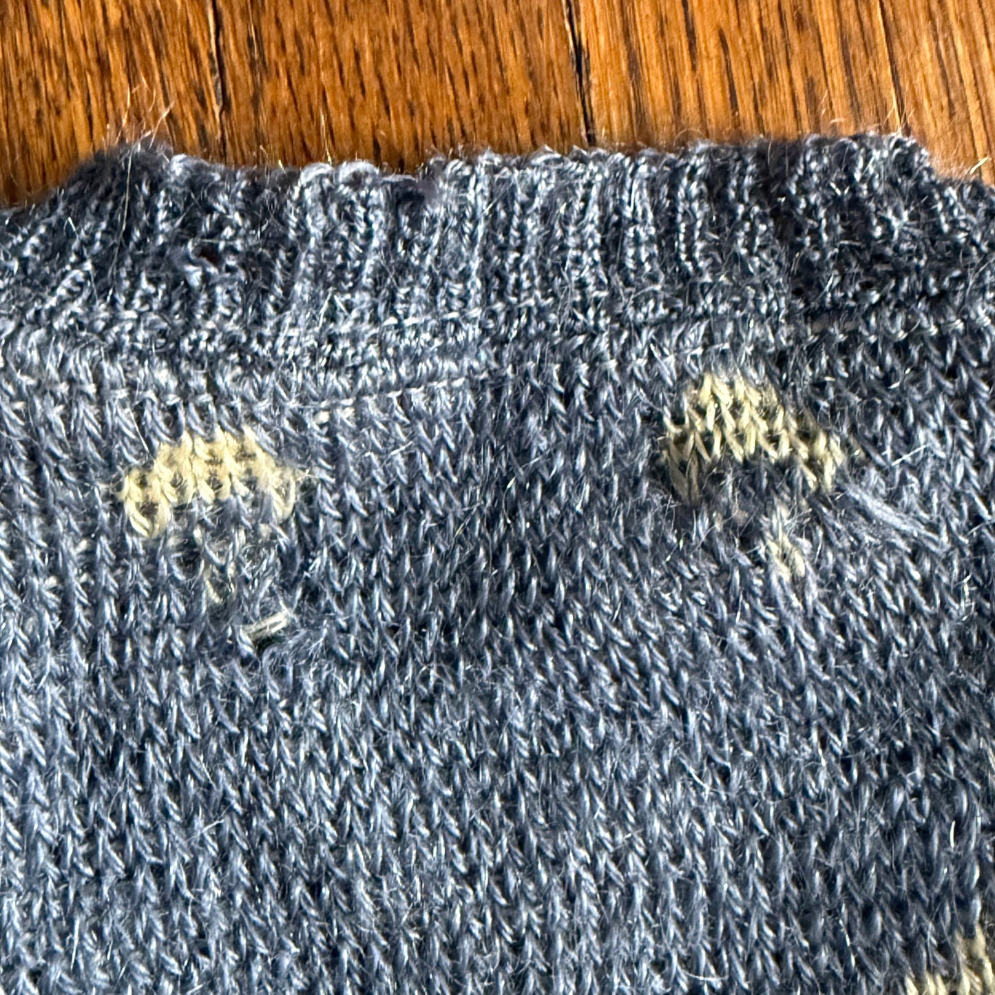 1940s Jantzen P-38 Sweater, Blue, Size 40, WW2 Fighter Jet Plane Novelty Knit