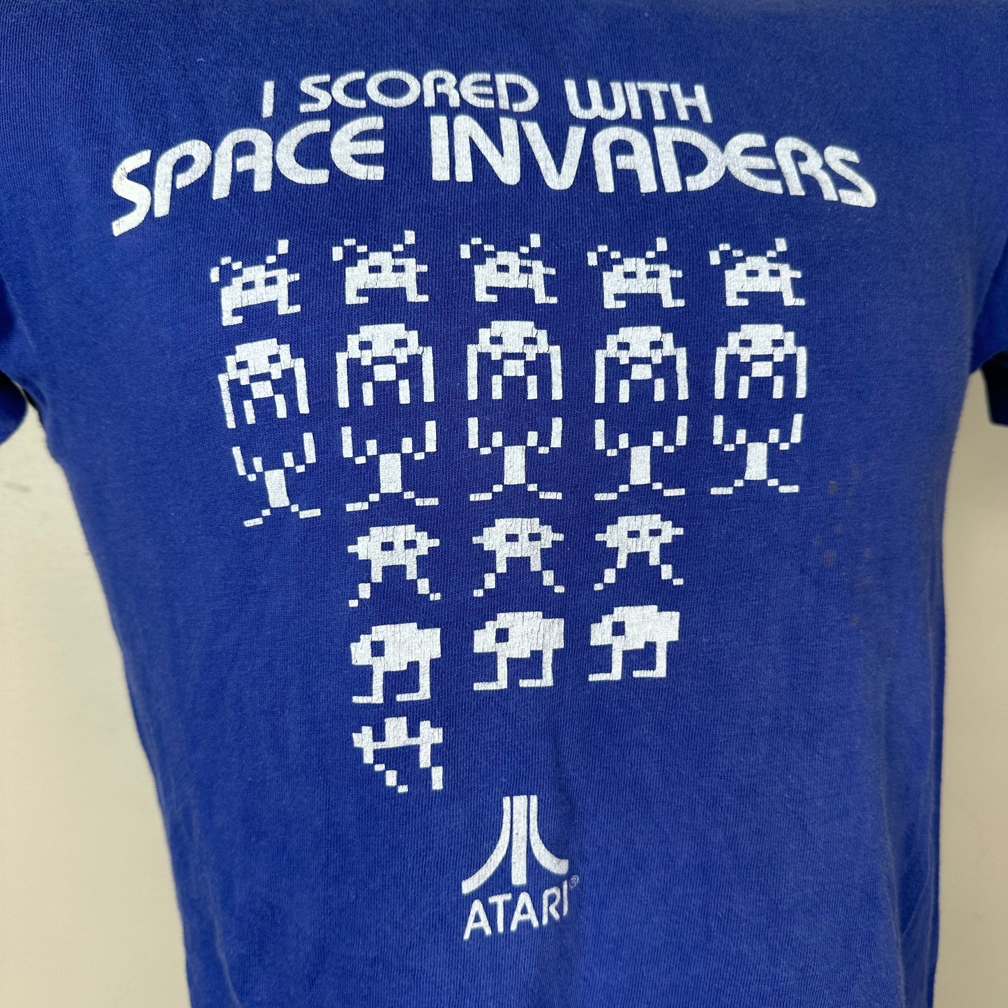 1980s I Scored with Space Invaders Atari T-Shirt, Collegiate Pacific Size S/M, Arcade Video Game