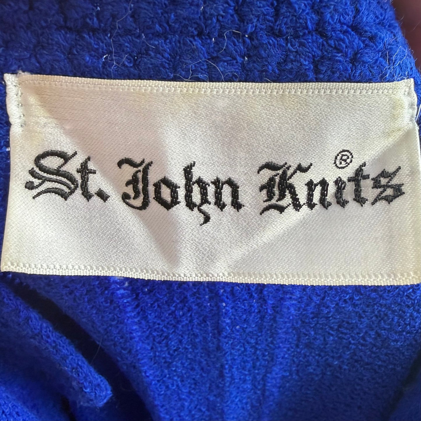 1960s/70s St John Knits Royal Blue Sweater Dress, Size Small