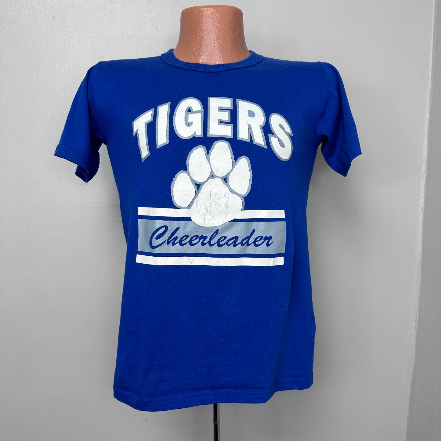 1980s Tigers Cheerleader T-Shirt, Memphis State University, Russell Athletic Size Small