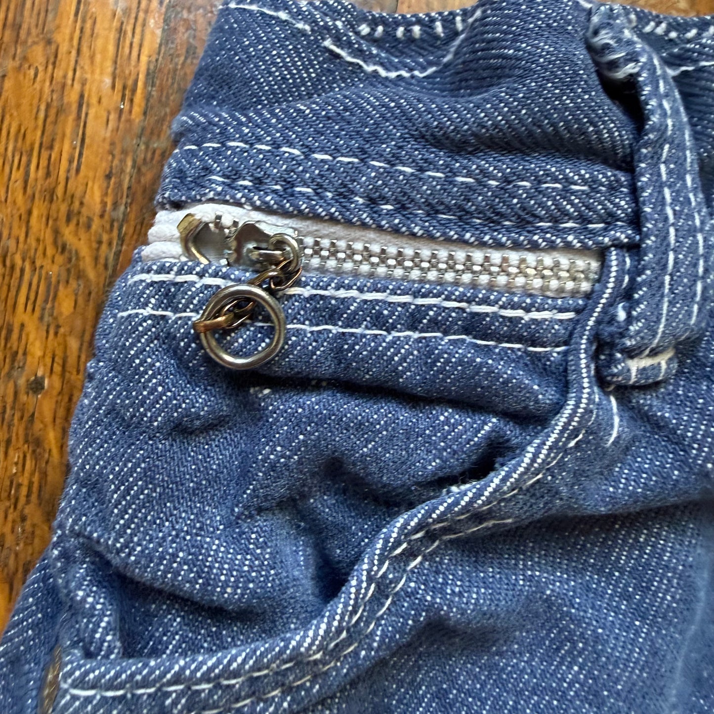1960s Kids’ Blue Jean Cut Off Shorts, Mann Ranch Tex’N’Jeans Size 3 Slim, A Cone Mills Fabric, Selvedge Denim