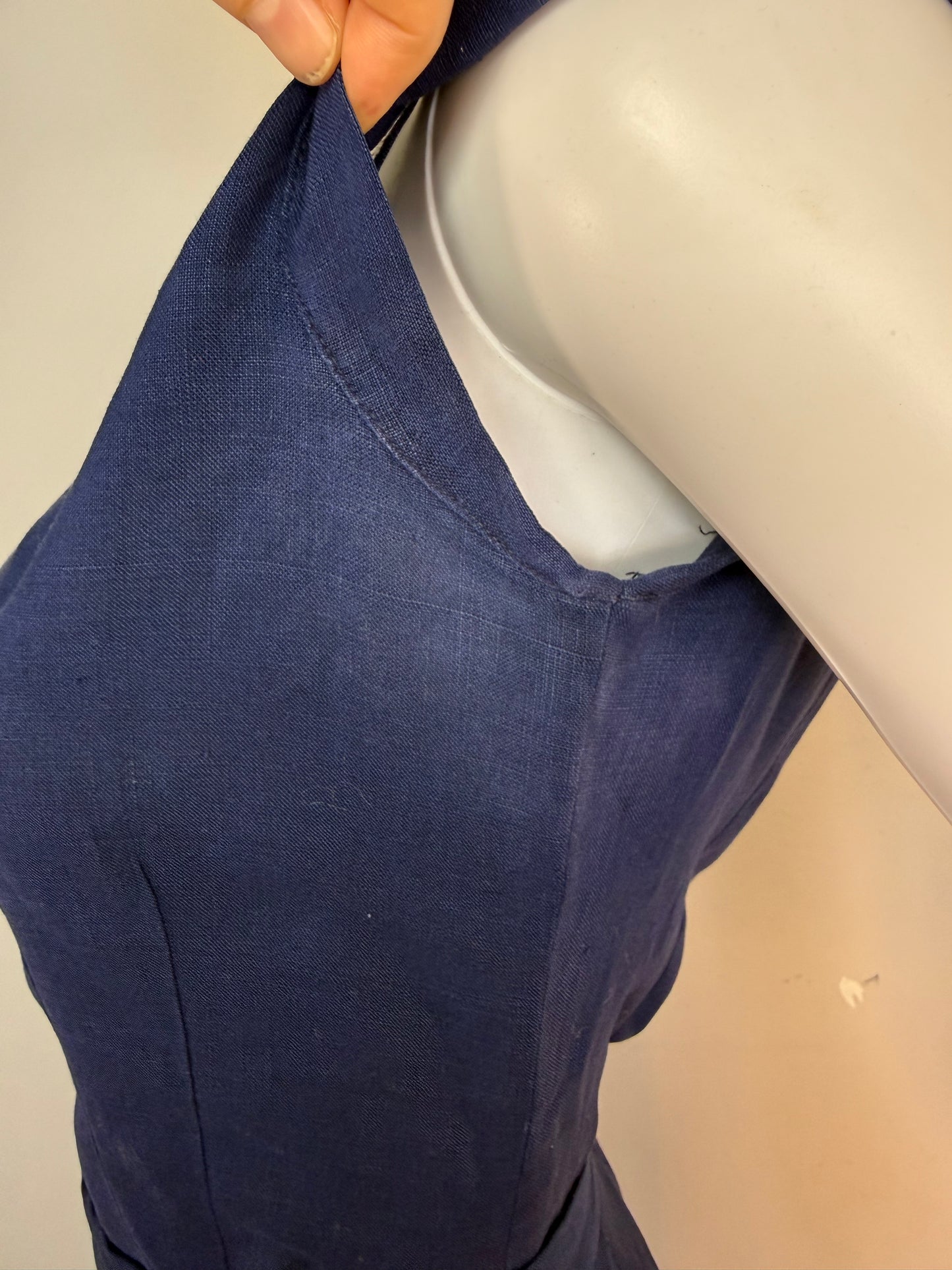 1940s/50s Beaded Navy Blue Top and Skirt Set, Nini Originals Size XS-Small